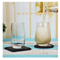 Lot de 4 sous-verres classiques noirs antidérapants en pierre d'ardoise écologique 10x10 cm avec support métallique personnalisé pour cuisine
