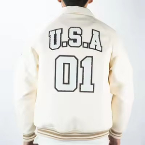 Vêtements décontractés pour hommes Letterman vestes couleur unie Letterman veste Offre Spéciale Baseball Letterman veste pour hommes - Product Image 4