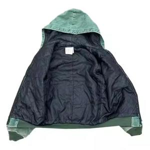 Chaqueta de trabajo de lona de pato de algodón 100% personalizada con capucha de lavado ácido de peso pesado de gran tamaño forrada con capucha de trabajador para invierno - Product Image 3