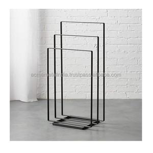 Porte-serviettes mobile et support en fer massif avec finition noire Parfait pour les accessoires de salle de bain de mariage et de maison - Product Image 6