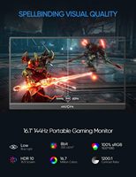 Moniteur portable ARZOPA 16,1 pouces 1080P FHD HDR 144 Hz 100 % sRGB pour la conception et les jeux, ultra fin pour ordinateur portable/PC/Mac/PS3/4/5/Xbox
