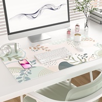 Tapis de souris ergonomique en cuir PVC pour gaming, résistant à l'eau, avec repose-poignet en cuir de chamois, confortable pour le bureau et la maison