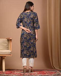 Trendy Women's Cotton Kurtis with Digital Print Work Eco-Friendly Woven <b>Fabric</b> Low Price Casual Wear with Best Quality Pants - Product Image 5