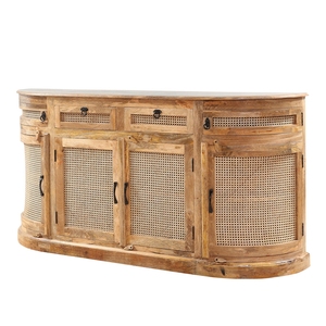 Aparador de Madera Maciza Grande, Estilo Rústico, Bohemio, Costero, con 4 Cajones para Cocina, Comedor, Sala de Estar, Almacenamiento - Product Image 2