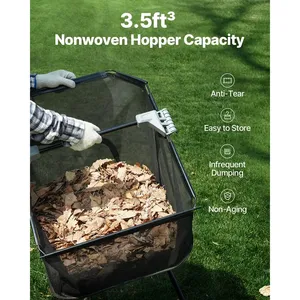 VEVOR 21inch Push Lawn Sweeper Grass <b>Box</b> Heavy Duty Thickened Steel <b>Strong</b> Plastic Wheels Durable Use for Leaf Grass Collection - Product Image 5