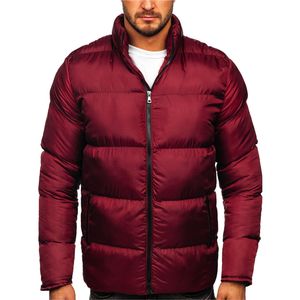 Wholesale Custom OEM Printed Men's Winter <b>Puffer</b> <b>Jacket</b> Half Sleeves Hooded <b>Light</b> Weight Fashion with Stand Collar Canvas Fabric - Product Image 2