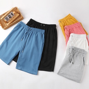 Venta al por mayor estilo ropa de verano en blanco gris Cargo 100% algodón de rizo francés liso gimnasio playa tablero en blanco pantalones cortos para hombres - Product Image 2