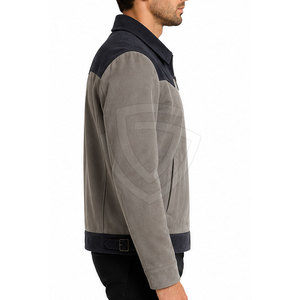 <b>Men</b> <b>Suede</b> Leather <b>Jacket</b> Featuring Soft Texture Button Closure Durable Construction And Stylish Casual Wear - Product Image 6