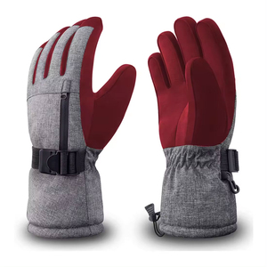 Gants de ski confortables de haute qualité, imperméables, à doigts séparés, avec fermeture à cordon, personnalisables, fournis directement par les fabricants - Product Image 3
