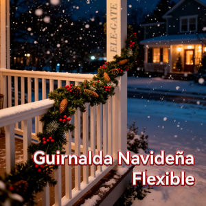 Guirnalda Navideña de Lujo de 2.7 m con Follaje Artificial Nevado de PVC, Frutas Confitadas y Fresas Rojas para Decoración de Bodas - Product Image 4