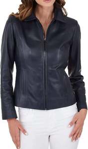 Design personnalisé veste en jean en cuir véritable nouvelle mode printemps automne vestes en agneau veste de motard en cuir pour femmes - Product Image 2