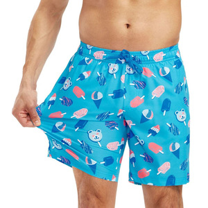 <b>Men's</b> Knee-Length Beach <b>Shorts</b> 100% Polyester Swim Trunks Four-Way Stretch Solid <b>Pattern</b> Eco-Friendly Casual Canvas Mid Waist - Product Image 3