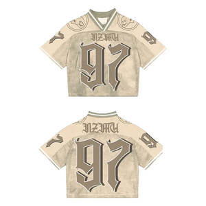 Personnalisé 2025 Nouveau Maillot de Football Américain Impression par Sublimation Numérique Maillot de Football en Maille Haut Respirant Crop T-Shirt Jersey - Product Image 5