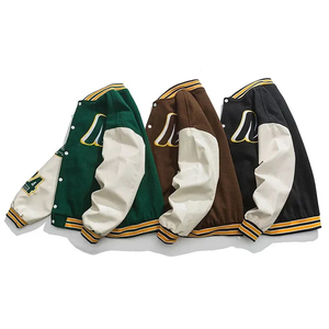 แจ็คเก็ตวาร์ซิตี้ผู้ชายขายส่ง ปักอักษรแบบเชนิลล์ตามสั่ง เสื้อเบสบอลสไตล์วิทยาลัย เสื้อผ้าลำลองแนวสตรีท รับผลิตแบบ OEM - Product Image 3