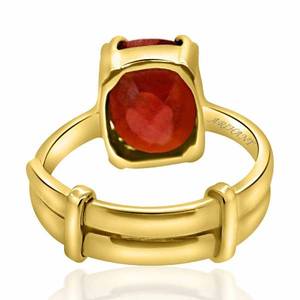 NOVAMART Fine Certified Natural Hessonite Garnet (Gomed) 3.25 12.25 Ratti Astrological Gemstone <b>Ring</b> <b>Adjustable</b> Panchdhatu Prong - Product Image 3