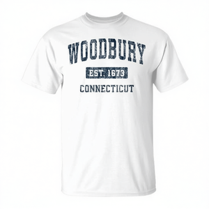 T-Shirt Vintage Sportiva Blu Navy di Woodbury Connecticut CT per Uso Promozionale - Product Image 2
