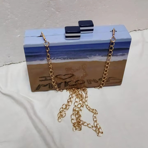 Sac à main en résine de créateur antique, imitation perle, plaqué or, vintage, papillon, charme solide, ensemble complet, sac de mariage pour femmes - Product Image 1