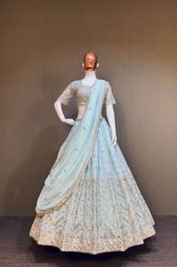 Lehenga Choli งานปักลายลำดับจอร์เจ็ต,ชุดปาร์ตี้สวมใส่ตามเทศกาลปี2022 - Product Image 2