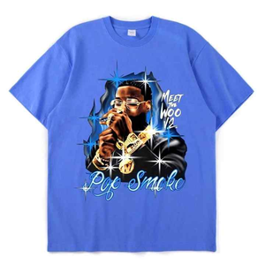 Qualité originale T-shirt imprimé vintage à manches courtes pour hommes 100% coton Style Hip Hop surdimensionné épaule tombante Street Wear - Product Image 6