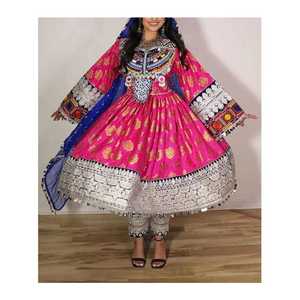 Fabricantes profesionales de alta calidad hechos a mano A-Line Tribal Vintage Afghan Kuchi Vestidos para mujeres cinturón bordado - Product Image 5