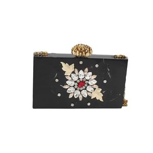 Embrayage en gros résine pierre perle style différent serrure Design moderne cosmétique maquillage pochette pour les femmes sac de fête - Product Image 3