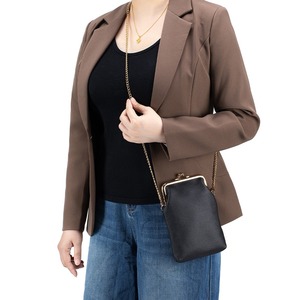 Ando Bag Leather <b>Phone</b> <b>Crossbody</b> Bag Kiss Lock Chain Strap Genuine Cowhide Small Shoulder <b>Purse</b> - Product Image 2