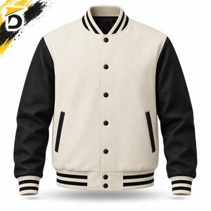Chaqueta de Béisbol Moderna con Cuello Alto, Logotipo Frontal, Construcción Ecológica, Dobladillo Acanalado, Silueta Relajada para Hombre - Product Image 1