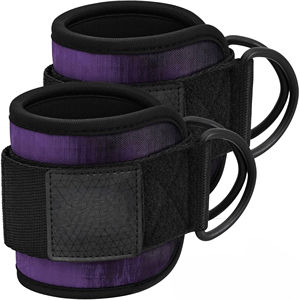 Hot <b>Sale</b> Adjustable-Neoprene Weightlifting Fitness D-Ring Ankle Cuffs For Cable-Machines Padded Camo-Printed Design Ankle Straps - Product Image 1