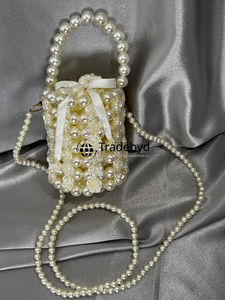 Luxury Designer <b>Pearl</b> <b>Clutch</b> Evening Purse Premium Wedding Party Bag with Chains Straps Beading for Fashion Events by Tradebyd - Product Image 2