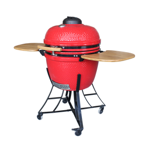 Aulex xl Kamado 24-इंच सिरेमिक पोर्टेबल फोल्डेबल ट्रॉली आधुनिक गैर-स्टिक पिएज़ो इग्निशन आउटडोर चारकोल बीबीसी ग्रिल - Product Image 5