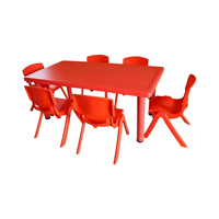 Ensemble de table et de chaises rectangulaires en plastique modernes et confortables pour les salles de classe préscolaires, vente en gros