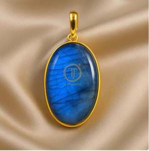 Pendentif en labradorite bleue naturelle, argent sterling 925, fait à la main, pendentif statement, pierre précieuse naturelle, style bohème - Product Image 3