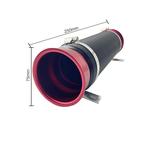 Tubo di aspirazione nero con raccordi rossi, diametro 76mm - Product Image 2