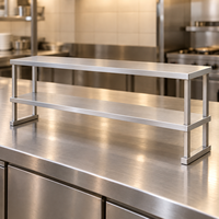 Étagère de comptoir à deux niveaux en acier inoxydable, support de cuisine commercial, étagère de restaurant, taille personnalisée