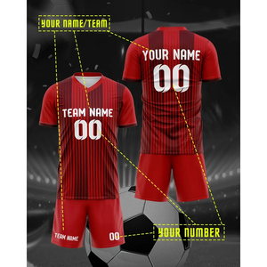 Camiseta de fútbol roja de alta calidad, Camiseta corta de equipo de sublimación, camiseta de fútbol americano Premium de diseño - Product Image 2
