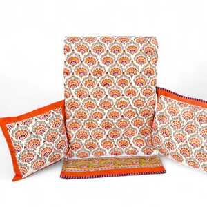 Jaipuri Cotton Eco Friendly Hand Block Printed 100% Cotton Floral Comforter With <b>Pillow</b> Covers Artisan Handcrafted Comforter <b>Set</b> - Product Image 1