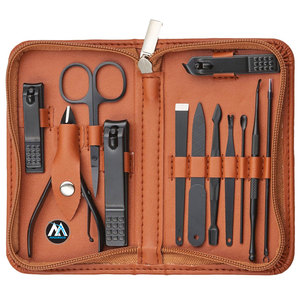 Kit de manucure et pédicure en acier inoxydable avec étui en cuir PU, ensemble professionnel de soins des ongles multicolores - Product Image 3