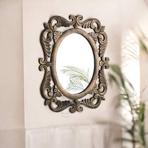 Elegant Handicraft Wooden Wall <b>Mirror</b> with White Coated Finished Perfect for Luxury Livingroom Wall Decoration - Product Image 6