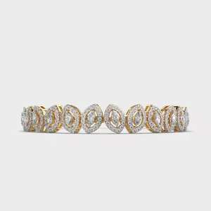 Pulsera de diamantes Vvs Moissanite de alta calidad, pulsera de tenis de diamantes de pera de 10mm, pulsera de eslabones de oro de Ley 925 - Product Image 6
