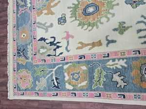 Tapis de soie en laine Oushak moderne noué à la main de haute qualité avec motif brodé abstrait pour la maison salon chambre - Product Image 6