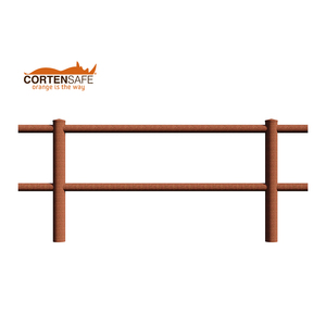 Valla de Acero Corten para Jardines y Parques Brunico H2C Altura 1100 mm Interaxis 2000 mm UNP Sistema de Fijación - Product Image 4