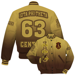 Iota Phi Theta Greek Life 1963 Letterman Jacket Varsity Brown Gold Fraternity Apparel Heritage Collegiate Outerwear - Product Image 5