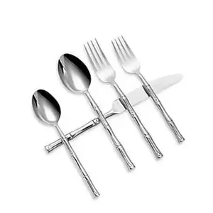 Ensemble de 5 couverts élégants en acier inoxydable avec poignée en laiton, parfaits pour les couverts de table de mariage et de cuisine, usage quotidien - Product Image 6