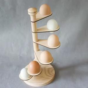 Estante de madera para huevos que ahorra espacio con aspecto natural y construcción ligera para mostrar los huevos con estilo y función - Product Image 3
