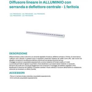 Diffuseur linéaire en aluminium Tecnosystemi avec amortisseur et registres et grilles de déflecteur central à 1 fente - Product Image 4