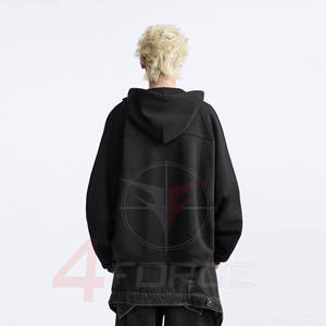 Sudadera Corta Informal Urbana para Hombre, Estilo Holgado, 350 GSM, Felpa de Algodón, Moda Urbana, Cierre Corto, Proveedor de Marca Privada OEM - Product Image 3