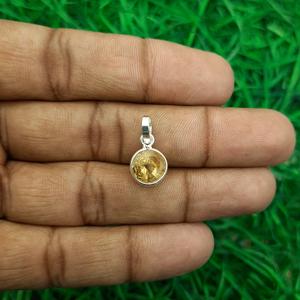 Joyería artesanal de Plata de Ley 925 para niños, colgante de piedras preciosas citrinas facetadas, diseño de cabujón plano, tipo de colgante - Product Image 1