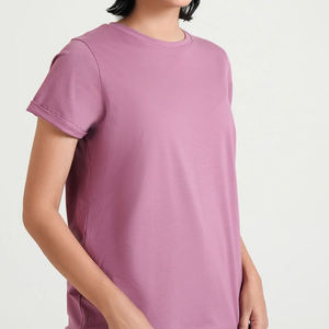 Wholesale Custom 100% Cotton Women T <b>Shirt</b> High Quality Plain Oversized Summer Casual Short Sleeve Solid Color Crew Neck Tee - Product Image 3
