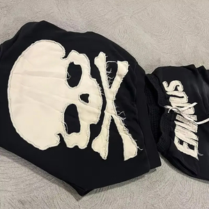 ชุดวอร์มผ้าพลัสไซส์สำหรับผู้ชายชุดออกกำลังกายผ้าฝ้าย100% มีฮู้ดสำหรับผู้ใหญ่ซักด้วยกรดชุดออกกำลังกายแบบฟิตปกติจากอุตสาหกรรมที่น่าทึ่ง - Product Image 6