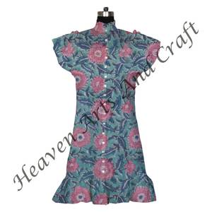 Increíble mejor calidad hecho a mano Casual tela verano manga corta romántico Casual verano elegante vestido - Product Image 2